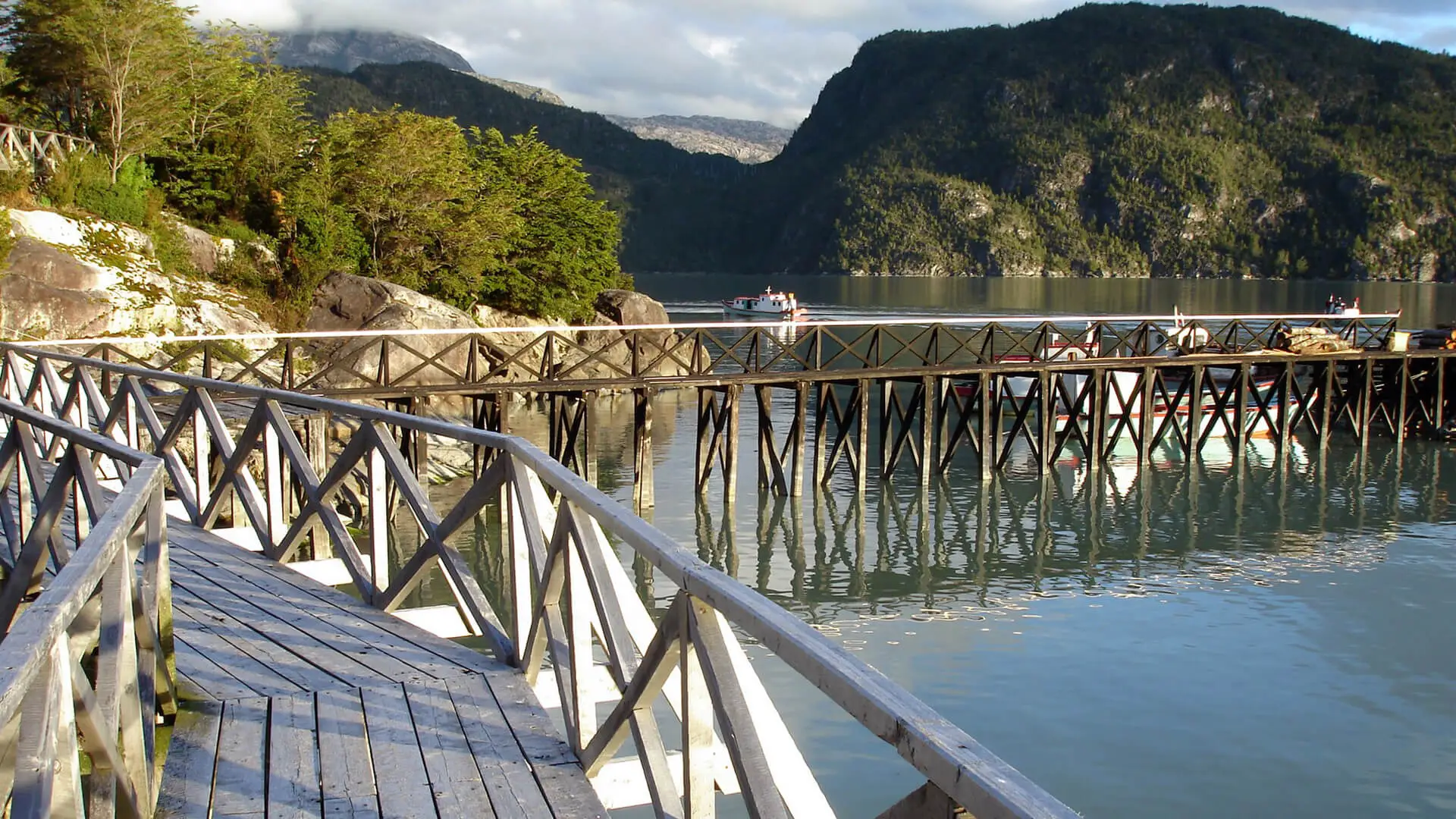 The footbridges of Caleta Tortel in Chile