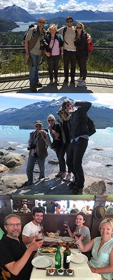 La famille Campion : Anne, Sophie, Christian et Robin Sebilo en Patagonie et à Iguazu