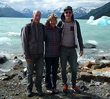Jacqueline, Jean-François et Quentin Lévêque en Patagonie