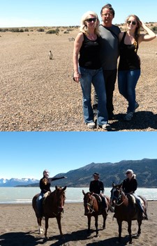 Sarah, Guilaine et Didier Landes en Patagonie