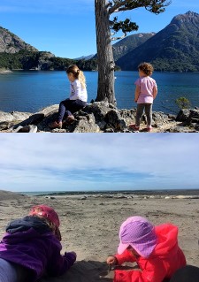 Charlène, André, Léana et Maëlie Winiger en Patagonie Argentine